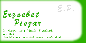 erzsebet piszar business card