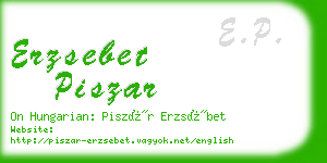 erzsebet piszar business card